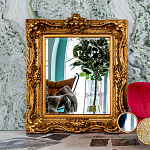 Зеркало настенное золотое с резным орнаментом Classic Ornament Mirror варинант исполнения - 2 | Loft Concept в Костроме