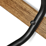 Барный стул со спинкой и металлической подставкой на 4-х деревянных ножках Зеленый Велюр Vendramin Chair варинант исполнения - 5 | Loft Concept в Костроме