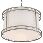 Подвесной светильник в виде барабана с тканевым абажуром и металлическим каркасом Warm Glow варинант исполнения - 2 | Loft Concept в Костроме