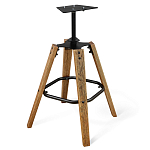 Барный стул со спинкой и подлокотниками на 4-х деревянных ножках Douglas Rhombus Серый Велюр варинант исполнения - 5 | Loft Concept в Костроме