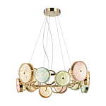 Люстра с плафонами из разноцветного стекла Glass Peonies варинант исполнения - 2 | Loft Concept в Костроме