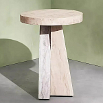 Дизайнерский журнальный стол с круглой каменной столешницей Utezu варинант исполнения - 1 | Loft Concept в Костроме