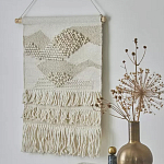 Панно из шерсти и хлопка с узором Beige Calista Serene варинант исполнения - 5 | Loft Concept в Костроме