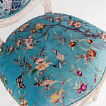 Барный стул из массива бука с изображением птиц и цветов Turquoise Beige Chinoiserie Garden Chair варинант исполнения - 2 | Loft Concept в Костроме