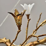 Люстра в виде золотой ветки с цветами Glass Flower Pendant Light варинант исполнения - 1 | Loft Concept в Костроме