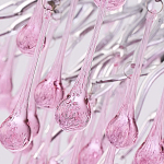 Люстра овальная с розовыми стеклянными подвесками в форме капель FAIRYTREE Light варинант исполнения - 1 | Loft Concept в Костроме