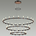 Люстра подвесная с тремя круглыми ярусами и цилиндрическими плафонами Arnaut Light варинант исполнения - 3 | Loft Concept в Костроме