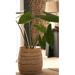 Круглая корзина из плетеного тростника Marjani Wicker Basket варинант исполнения - 3 | Loft Concept в Костроме