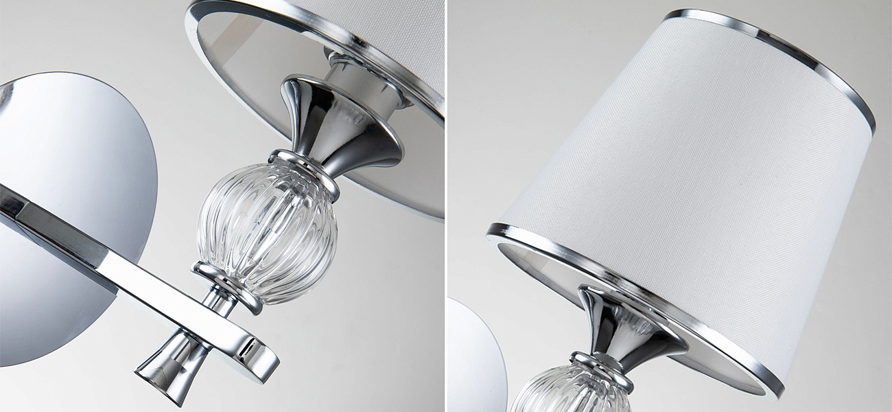 Бра цвета хром с тканевыми плафонами LUMINAIRE Бра цвета хром с тканевыми плафонами LUMINAIRE - Loft-Concept в Костроме