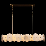 Люстра подвесная линейная с текстурированными мраморными элементами Marble square варинант исполнения - 2 | Loft Concept в Костроме