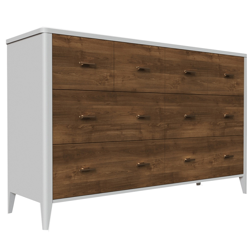 Комод из массива бука с 8-ю ящиками Tasteful Furniture Слоновая кость Серый Коричневый Комод из массива бука с 8-ю ящиками Tasteful Furniture Слоновая кость Серый Коричневый в Костроме | Loft Concept