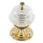 Икорница с декором "Три рыбки" с гравировкой и натуральным камнем Нефрит Decorative Cavair Dishes варинант исполнения - 3 | Loft Concept в Костроме