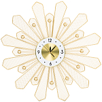 Часы настенные из металла в виде солнца с белым циферблатом Mirror Tower Clock варинант исполнения - 1 | Loft Concept в Костроме