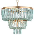 Круглая трехъярусная люстра с подвесками в виде круглых стеклянных бусин Blue Beads Chandelier варинант исполнения - 2 | Loft Concept в Костроме