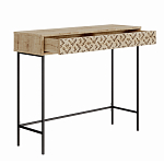 Консоль напольная деревянная с выдвижным ящиком с резным орнаментом HEATON CONSOLE OAK варинант исполнения - 1 | Loft Concept в Костроме