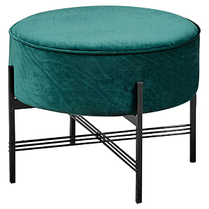 Пуф изумрудного цвета велюровый Sanjay Velour Pouf Emerald