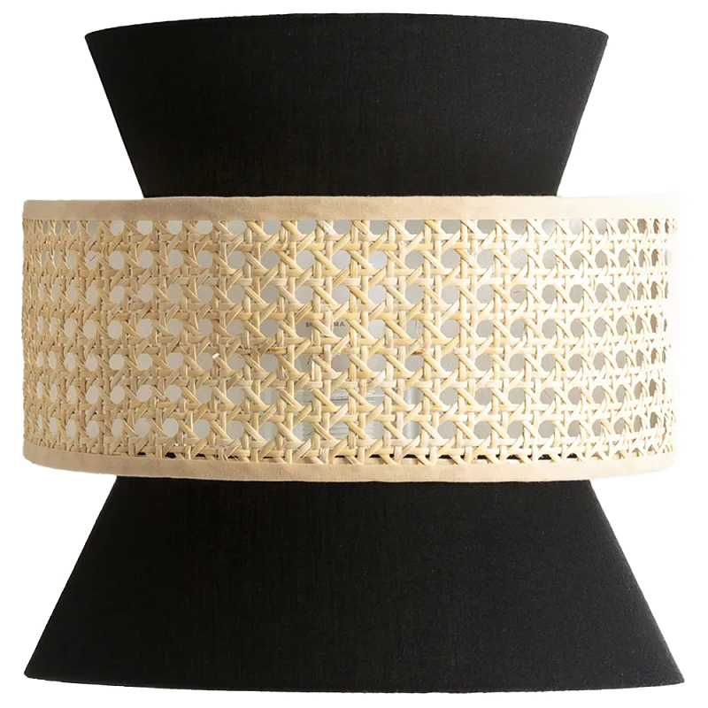 Бра с плетеным декором из ротанга Bonnie Wicker Black Wall Lamp Бежевый Черный Бра с плетеным декором из ротанга Bonnie Wicker Black Wall Lamp Бежевый Черный в Костроме | Loft Concept
