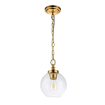 Подвесной светильник латунного цвета с прозрачным стеклянным плафоном Feiss варинант исполнения - 11 | Loft Concept в Костроме