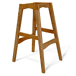 Барный стул со спинкой и подлокотниками на 4-х деревянных ножках Серый Велюр Ava Charm варинант исполнения - 4 | Loft Concept в Костроме