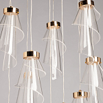 Люстра каскадная с 10-ю прозрачными плафонами Wave Line варинант исполнения - 4 | Loft Concept в Костроме