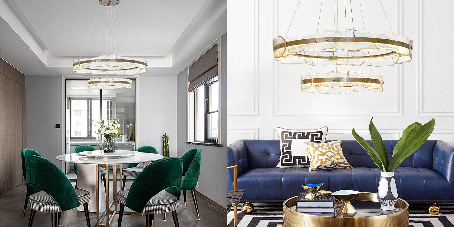 Люстра golden 2 RING horizontal chandelier Люстра golden 2 RING horizontal chandelier - Loft-Concept в Костроме