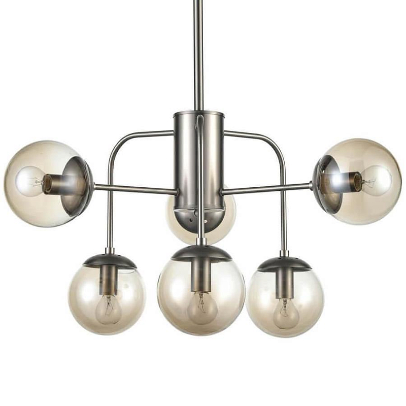 Люстра Amber Balls Chandelier 6 Никель Янтарь (Amber) Люстра Amber Balls Chandelier 6 Никель Янтарь (Amber) в Костроме | Loft Concept