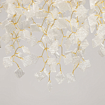 Люстра подвесная золотого цвета с декоративными ветвями и прозрачными рельефными подвесками FAIRYTREE Light варинант исполнения - 8 | Loft Concept в Костроме