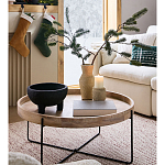 Журнальный стол с круглой деревянной столешницей Urban Style Space варинант исполнения - 5 | Loft Concept в Костроме