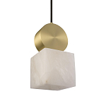 Подвесной светильник с квадратным мраморным плафоном Marble square варинант исполнения - 3 | Loft Concept в Костроме