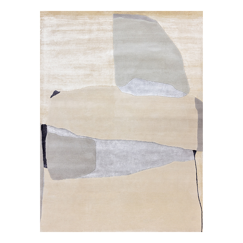 Ковер шелк Manhattan Wool Silk Carpet VI Серый Бежевый в Костроме | Loft Concept 