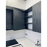 Угловой кухонный гарнитур Жемчужный белый Серый Clarke Kitchen Set White Grey варинант исполнения - 11 | Loft Concept в Костроме