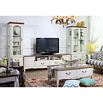 ТВ-тумба в стиле прованс из массива дерева Montmartre Wooden Provence TV Stand варинант исполнения - 3 | Loft Concept в Костроме