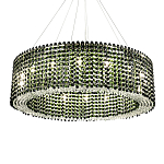 Круглая люстра с хрустальными подвесками Crystal Art Chrome Green Chandelier 12 варинант исполнения - 2 | Loft Concept в Костроме
