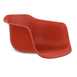 Стул пластиковый красного цвета на колесиках с подъемно-поворотным механизмом Eames Red варинант исполнения - 2 | Loft Concept в Костроме