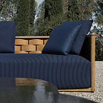 Дизайнерский уличный диван из массива дерева с плетеной спинкой PALINFRASCA Sofa варинант исполнения - 24 | Loft Concept в Костроме