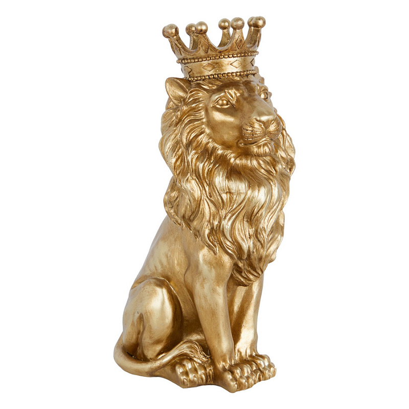 Статуэтка лев с детализированной гривой и изящной короной Lion Crown Золотой Статуэтка лев с детализированной гривой и изящной короной Lion Crown Золотой в Костроме | Loft Concept