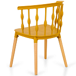 Пластиковый стул на ножках из массива бука Ferret Spiral Mustard варинант исполнения - 6 | Loft Concept в Костроме