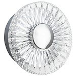 Бра с круглым рельефным плафоном Glass Peonies Chrome Wall Lamp варинант исполнения - 1 | Loft Concept в Костроме