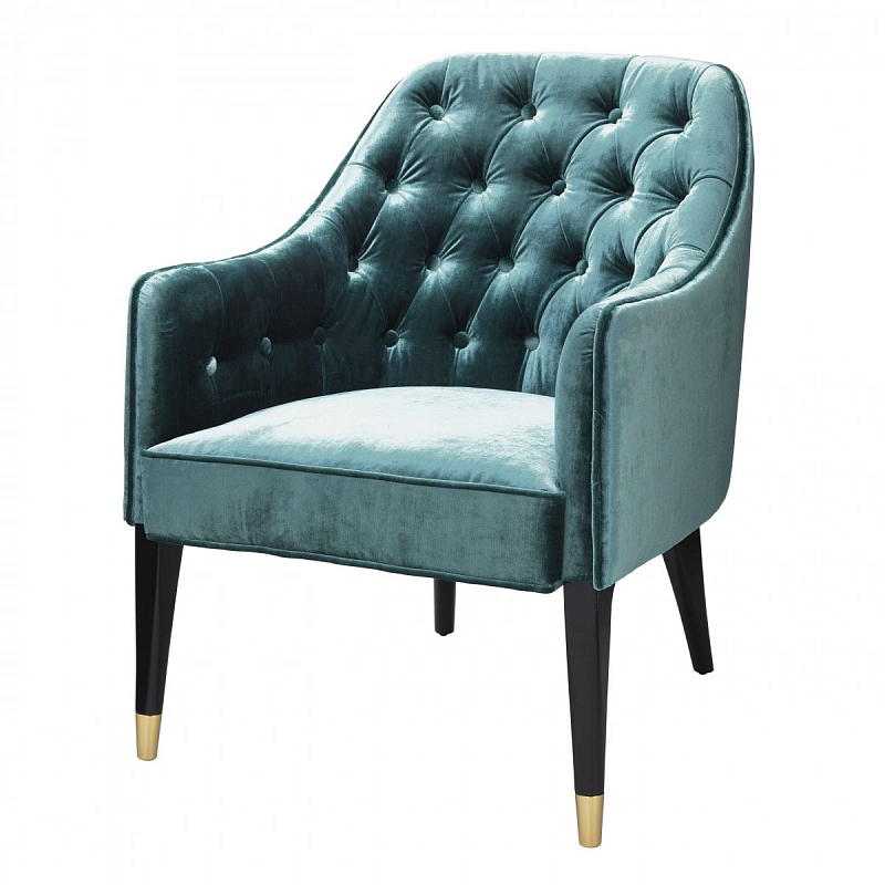 Кресло Eichholtz Chair Cyrus Turquoise Бирюзовый Черный Кресло Eichholtz Chair Cyrus Turquoise Бирюзовый Черный в Костроме | Loft Concept