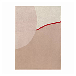 Плед из хлопка бежевого цвета с абстрактным принтом Elysian Flow Peach варинант исполнения - 2 | Loft Concept в Костроме