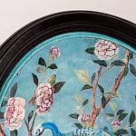 Стул из массива бука бирюзовый с изображением птиц в саду Turquoise Chinoiserie Bird Chair варинант исполнения - 3 | Loft Concept в Костроме