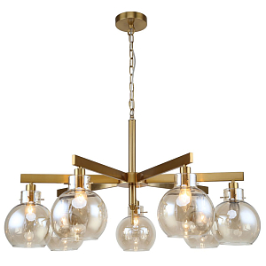 Люстра с плафонами коньячного цвета Carmella Globe Brass