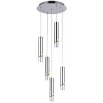Подвесной светильник Metal Acrylic Tube Five Chrome Hanging Lamp варинант исполнения - 2 | Loft Concept в Костроме
