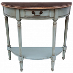 Полукруглая консоль в стиле прованс светло-бирюзовая Margery Provence Console варинант исполнения - 1 | Loft Concept в Костроме