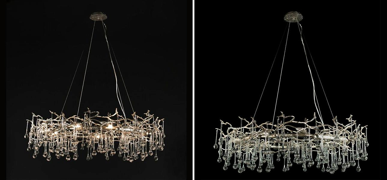 Люстра Crystal Drops Silver диаметр 100 Люстра Crystal Drops Silver диаметр 100 - Loft-Concept в Костроме
