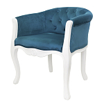 Кресло низкое в стиле прованс Louis French Armchair white and blue velour варинант исполнения - 3 | Loft Concept в Костроме