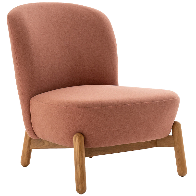 Кресло на деревянных ножках Olguin Pink Chair Древесина Розовый в Костроме | Loft Concept 