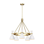 Люстра с 5-ю плафонами в форме песочных часов с узкими перфорированными отверстиями Feiss варинант исполнения - 13 | Loft Concept в Костроме