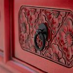 Деревянная ТВ-тумба в китайском стиле с 5-ю выдвижными ящиками Chinese TV Stand Red варинант исполнения - 4 | Loft Concept в Костроме