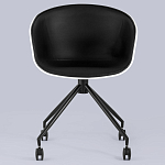 Офисное кресло из пластика с мягким сиденьем Eggshell Black варинант исполнения - 4 | Loft Concept в Костроме